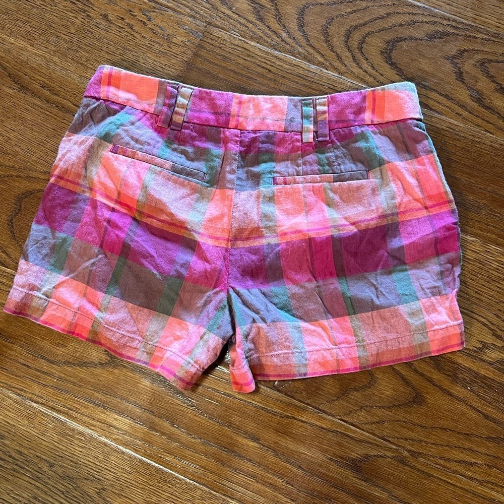 NWT beautiful Loft size 4 pink and orange plaid shorts - Picture 5 of 8